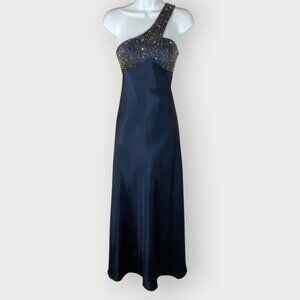 Bee Darlin Formal Baby Doll Slip Dress | 1/2 | Blue Satin | Y2K 90s Fairy HOCO